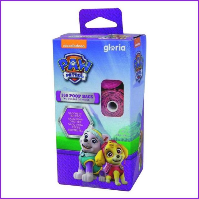 Pungi igienice pentru câini PAW PATROL -  fără parfum - 8 role X 20 pungi